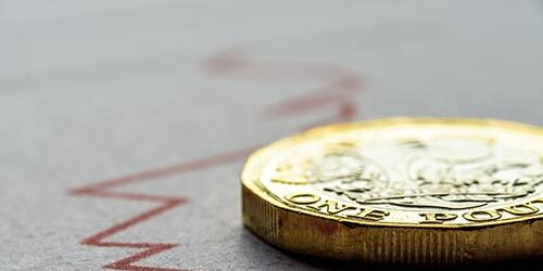 Economic chart and pound
